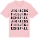 Pink Cotton t-shirt med Jägarens fall ordlek t-shirt