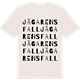 Vintage White t-shirt med Jägarens fall ordlek t-shirt