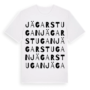 Jägarstugan ordlek t-shirt – ekologisk bomull t-shirt från Pinshirt