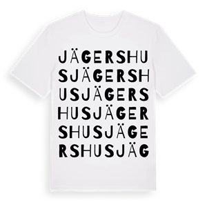 Jägershus ordlek t-shirt – ekologisk bomull t-shirt från Pinshirt