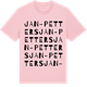 Pink Cotton t-shirt med Jan-Petters ordlek t-shirt