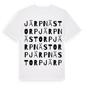 Järpnästorp ordlek t-shirt – ekologisk bomull t-shirt från Pinshirt