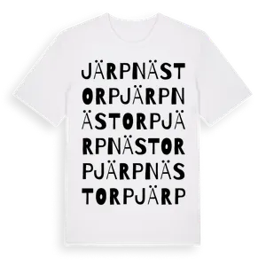 Järpnästorp ordlek t-shirt – ekologisk bomull t-shirt från Pinshirt