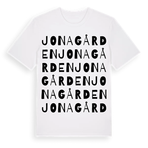 Jonagården ordlek t-shirt – ekologisk bomull t-shirt från Pinshirt