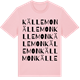 Pink Cotton t-shirt med Källemon ordlek t-shirt