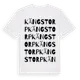 White t-shirt med Kängstorp ordlek t-shirt