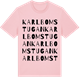 Pink Cotton t-shirt med Karlbomstugan ordlek t-shirt