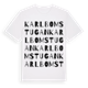 White t-shirt med Karlbomstugan ordlek t-shirt