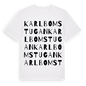 Karlbomstugan ordlek t-shirt – ekologisk bomull t-shirt från Pinshirt