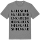 Mid Heather Gray t-shirt med Karlsholm ordlek t-shirt