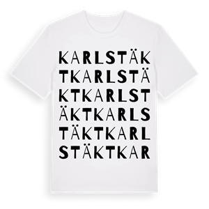 Karlstäkt ordlek t-shirt – ekologisk bomull t-shirt från Pinshirt