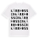 White t-shirt med Kärrmossen ordlek t-shirt