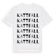 White t-shirt med Kattfall ordlek t-shirt