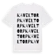 White t-shirt med Kaveltorp ordlek t-shirt