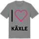 Mid Heather Gray t-shirt med Jag älskar Käxle t-shirt stort tryck