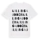 White t-shirt med Killingaudden ordlek t-shirt