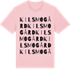 Pink Cotton t-shirt med Kilsmo gård ordlek t-shirt