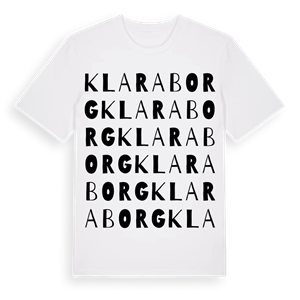Klaraborg ordlek t-shirt – ekologisk bomull t-shirt från Pinshirt