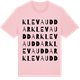 Pink Cotton t-shirt med Kleva uddar ordlek t-shirt