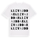 White t-shirt med Kleva uddar ordlek t-shirt