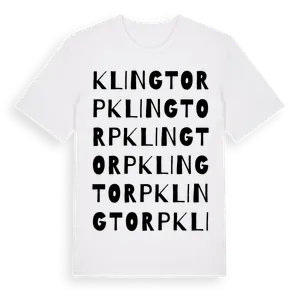 Klingtorp ordlek t-shirt – ekologisk bomull t-shirt från Pinshirt