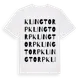 White t-shirt med Klingtorp ordlek t-shirt