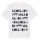 White t-shirt med Klockarhyttan ordlek t-shirt
