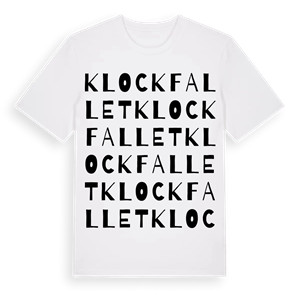 Klockfallet ordlek t-shirt – ekologisk bomull t-shirt från Pinshirt