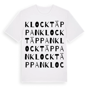 Klocktäppan ordlek t-shirt – ekologisk bomull t-shirt från Pinshirt