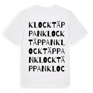 Klocktäppan ordlek t-shirt – ekologisk bomull t-shirt från Pinshirt