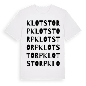 Klotstorp ordlek t-shirt – ekologisk bomull t-shirt från Pinshirt