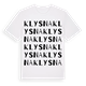 White t-shirt med Klysna ordlek t-shirt