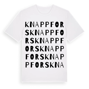 Knappfors ordlek t-shirt – ekologisk bomull t-shirt från PinShirt