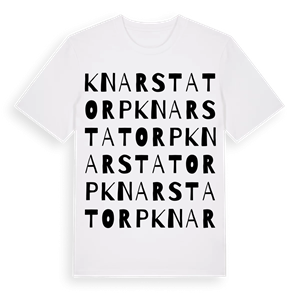 Knarstatorp ordlek t-shirt – ekologisk bomull t-shirt från Pinshirt