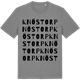 Mid Heather Gray t-shirt med Knöstorp ordlek t-shirt