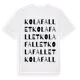 White t-shirt med Kolafallet ordlek t-shirt