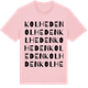 Pink Cotton t-shirt med Kolheden ordlek t-shirt