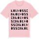 Pink Cotton t-shirt med Kolmossen ordlek t-shirt