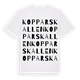 White t-shirt med Kopparskallen ordlek t-shirt