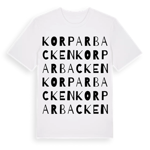 Korparbacken ordlek t-shirt – ekologisk bomull t-shirt från Pinshirt