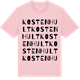 Pink Cotton t-shirt med Kostenhult ordlek t-shirt