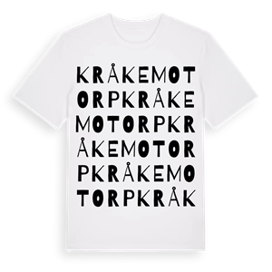 Kråkemotorp ordlek t-shirt – ekologisk bomull t-shirt från Pinshirt