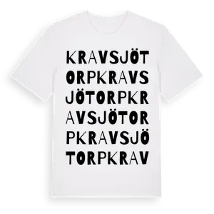 Kravsjötorp ordlek t-shirt – ekologisk bomull t-shirt från Pinshirt