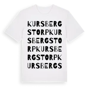 Kursbergstorp ordlek t-shirt – ekologisk bomull t-shirt från Pinshirt
