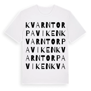 Kvarntorpaviken ordlek t-shirt – ekologisk bomull t-shirt från Pinshirt