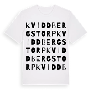 Kviddbergstorp ordlek t-shirt – ekologisk bomull t-shirt från Pinshirt