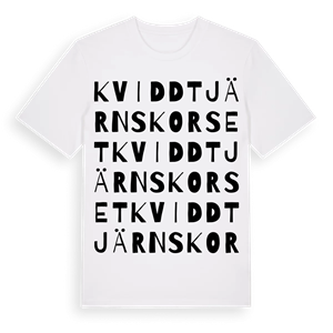 Kviddtjärnskorset ordlek t-shirt – ekologisk bomull t-shirt från Pinshirt