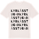 Vintage White t-shirt med Kyrkåsstugan ordlek t-shirt