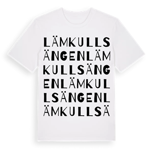 Lämkullsängen ordlek t-shirt – ekologisk bomull t-shirt från PinShirt