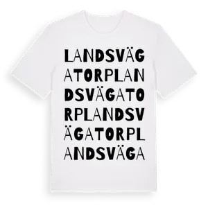 Landsvägatorp ordlek t-shirt – ekologisk bomull t-shirt från Pinshirt